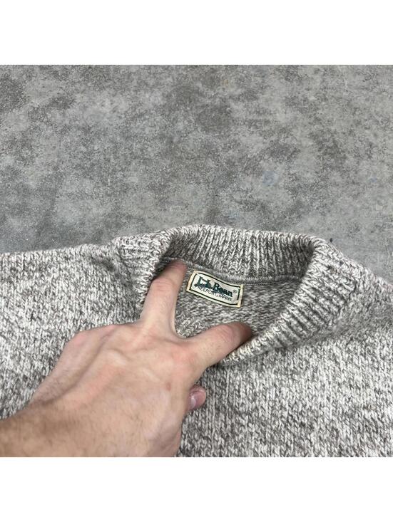 vintage l.l. bean made in usa beige wool knit sweater size medium - Picture 3 of 3